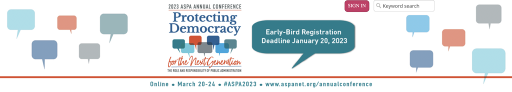 Banner for ASPA's 2023 conference